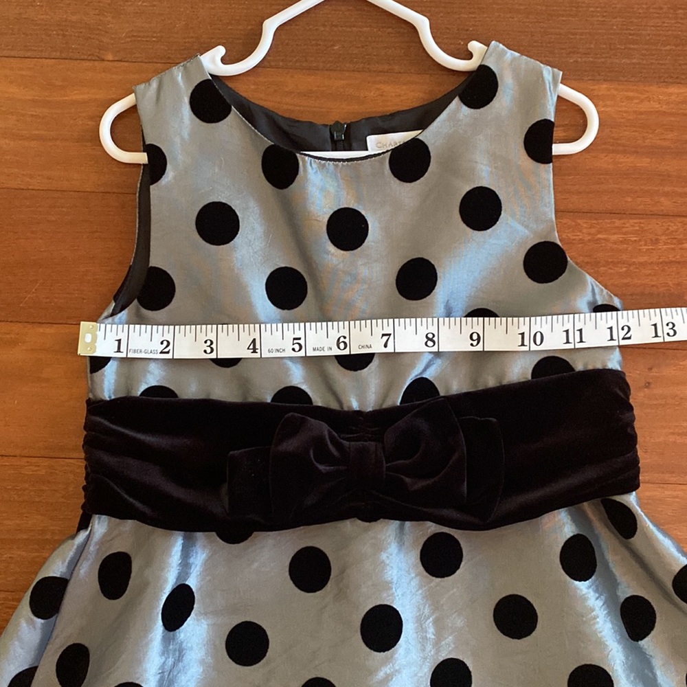 Charter Club LIKE NEW beautiful, gray & black metallic shiny girls dress - Sz 6 - Picture 9 of 16
